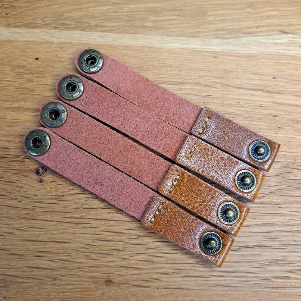 Purse or belt leather repair loops/snaps/extenders/keepers x4 - Picture 2 of 6